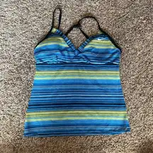 Nike striped tankini top