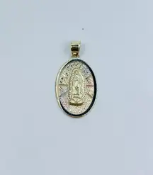 ❤️ Real 10k Multi-tone Gold Pendant Virgin Mary - Dije En Oro Virgen Maria 