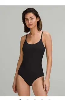 Waterside Chevron One-Piece Swimsuit *B/C Cup, Medium Bum Coverage Black