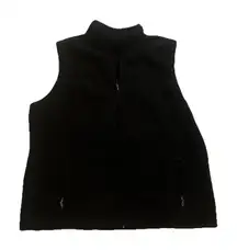 Karen Scott Sport Women’s Large Black Full Zip Fleece Pockets Vest Jacket
