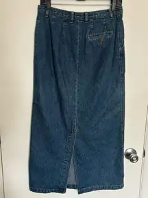 Vintage 90s  100% Cotton Denim Maxi Skirt