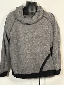 Maurices Sweatshirt Size XXL Long Sleeve Gray Cowl Cut Out Neck‎ Lace Up Accent