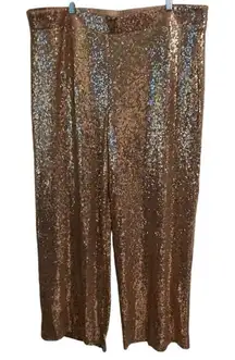 Torrid Sequin Flex Pull On Wide Leg Pants Women’s 3X Champagne Gold High-rise