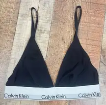 CALVIN KLEIN Small Cotton Logo Triangle Bra Bralette Casual Solid