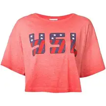 NWOT Pink USA YSL Crop t-shirt Size Small