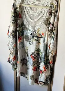 FINAL MARKDOWN Rachel Zoe multi color Patterned  style short sleeve coverup osfm