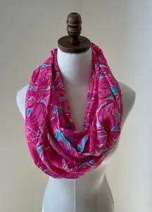 Lilly Pulitzer flowers Infinity scarf loop‎ beach resort EUC