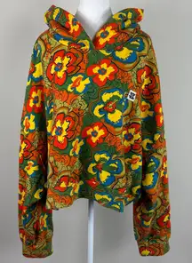Lucy & Yak Organic Cotton Oversized Cropped Floral Hoodie Size 4X