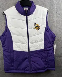 Minnesota Vikings NFL Team Apparel‎ Womens Size XLarge Puffer Vest Full Zip NWT