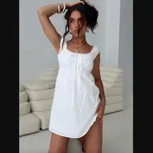 Princess Polly Gentle Love White Lace Trim Mini Dress 6 NWT