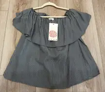 Glam Black and White Striped Women's Top