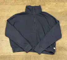 Vuori Women's Sunnyside Half Zip Ladies size M/L Gray Organic Cotton