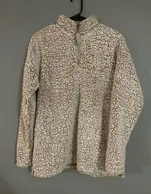 J. America Quarter Zip Pullover Sherpa Size Large