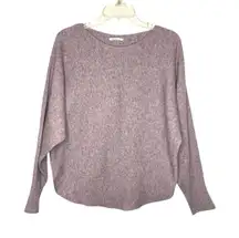 Vila Milano Women’s Purple Heathered Knit Dolman Sleeve Pullover Sweater Large