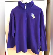 Vintage Looney Tunes Jacket Adult Large Fleece 1/4 Zip Tweety Bird Purple 2001