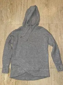 MONDETTA‎ hooded Knitted pullover sweater Long Sleeve Herringbone Gray L