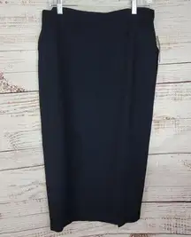 Vintage Lauren Ralph Lauren Navy Wool Martinique Women's Pencil Skirt Size 12P