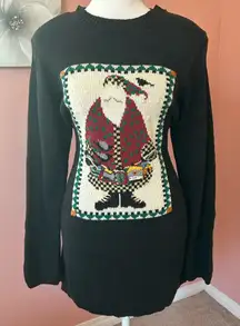 VTG deadstock 80s 90s intarsia knit Santa Clause  sweater shoulder pads NWT S