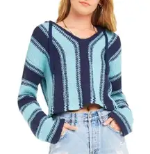 Wildfox  Chromatic Stroke Hermosa Baja Sweater Blue and Light Blue Size Medium