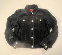 Chaps Denim Black Corduroy Jacket Women’s Large Button Front Casual Retro Jacket