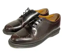 DR. MARTENS WOMEN'S 8 CHARLOTTE ARCADIA ETCHED BROGUES CHERRY RED BURGUNDY