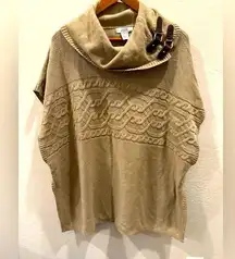 LaSeine Poncho Sweater Ruana Wool Blend Size Small
