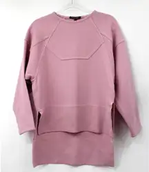 Marissa Webb Virgin‎ Wool Top Size XS Pink Solid Long Sleeve High Low Stretch