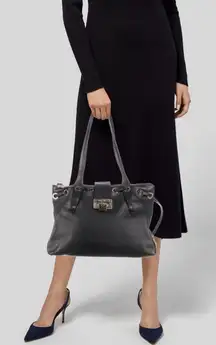 Jimmy Choo Rhea Black Leather Shoulder Bag