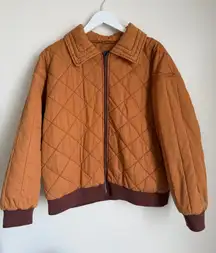 Target Wild Fable Burnt Orange Quilited Coat Women’s Medium