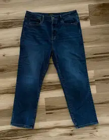 Driftwood Meg High Rise Dark Wash Cropped Denim Jeans size 32