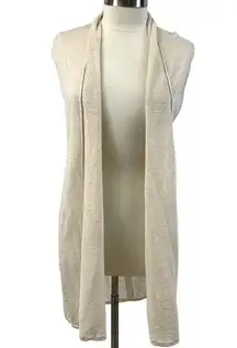 Saint Tropez West Linen Womens Medium Open Cardigan Summer Beachy Minimalist