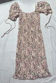 Women’s Timing Los Angels Small Pink Stretch Floral Dress NEW