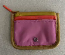 Lululemon Pink Multicolor True Identity Card Case Coin Purse Nylon Wallet