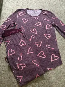 VS Pink Christmas candy cane pjs 