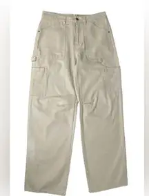 NEW BILLABONG Juniors Leia Mid-Rise Cargo Pants Wide Legs Size 29 Beige NWT