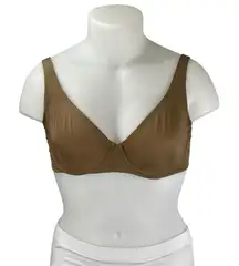 CUUP The Scoop Micro Womens Brown Adjustable Straps Underwire Bra Top Size 34E