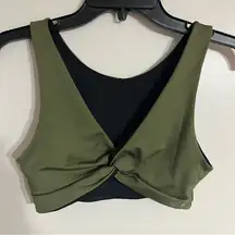 Victorias Secret Olive Green Med Triangle Wide Strap Swim Top Beach VS Ultimate