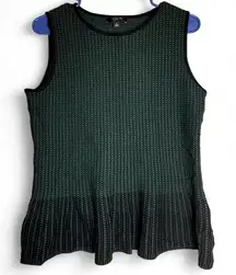 Ann Taylor Dark Green Textured Tank Top