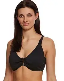 Seafolly NWT  D Cup "U" Halter Bra Bikini Top in Black