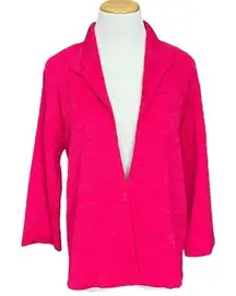 Misook Punchy Pink Textured 3/4 Sleeve Knit Blazer XS