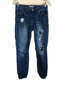 Refuge Destroyed Distressed Skinny Jeans