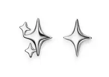 Asymmetry Tiny Four-pointed Star Stud Earrings for Women