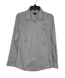 Gap Women's Shirt Button Up Collared Long Sleeve Top Pocket Gray Size‎ Small