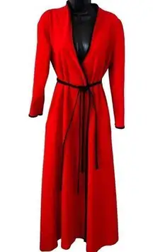 Vintage Vanity Fair Red & Black Velour Long Robe