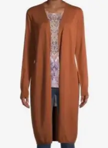 Time & Tru Long Brown Long Sleeve Cardigan