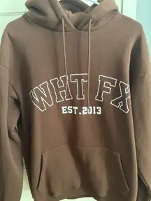 Brown White Fox Hoodie Boutique
