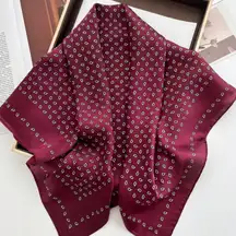 Burgundy Wine Silk Satin Square Bandana Bag Scarf 27x27 New!