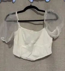 Sabo Skirt Corset Top with Puff Sleeve