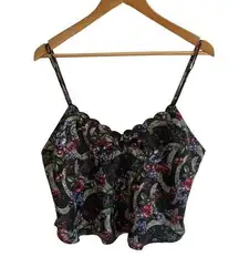 vintage victoria secret floral cami size m sleeveless scallop neckline