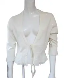 Apt. 9 Cream Sequined Cardigan (M)